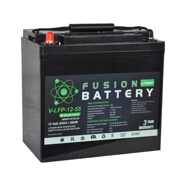 V-LFP-12-55 Lithium Battery 12V 55Ah LiFePO₄ – Fusion