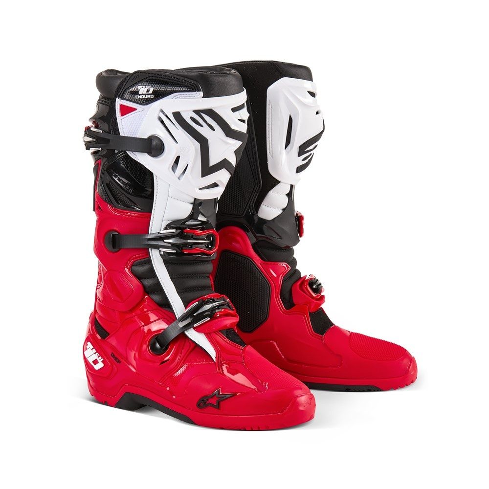 Alpinestars Tech-10 Enduro Boots - Bright Red/Black/White