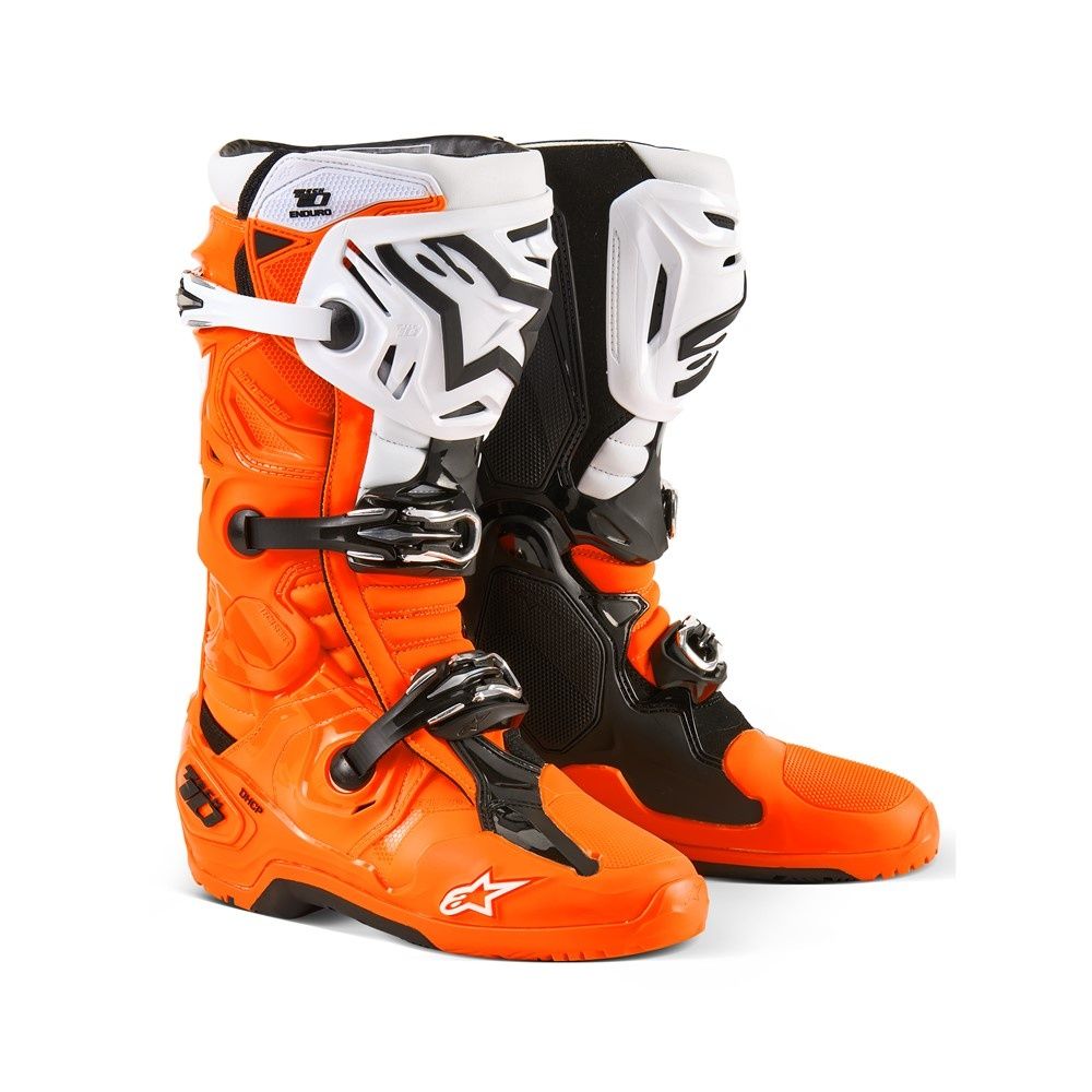 Alpinestars Tech-10 Enduro Boots - Orange Fluoro Orange/Black/White