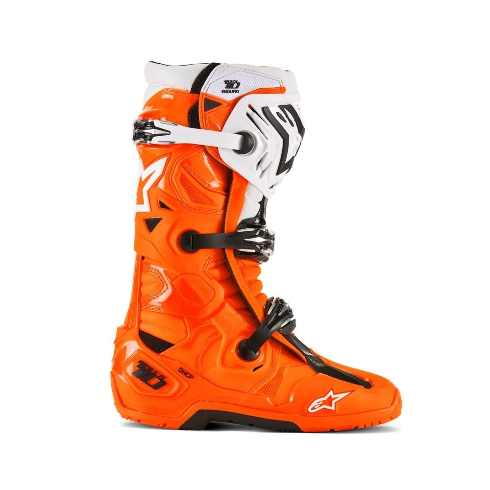 Alpinestars Tech-10 Enduro Boots - Orange Fluoro Orange/Black/White