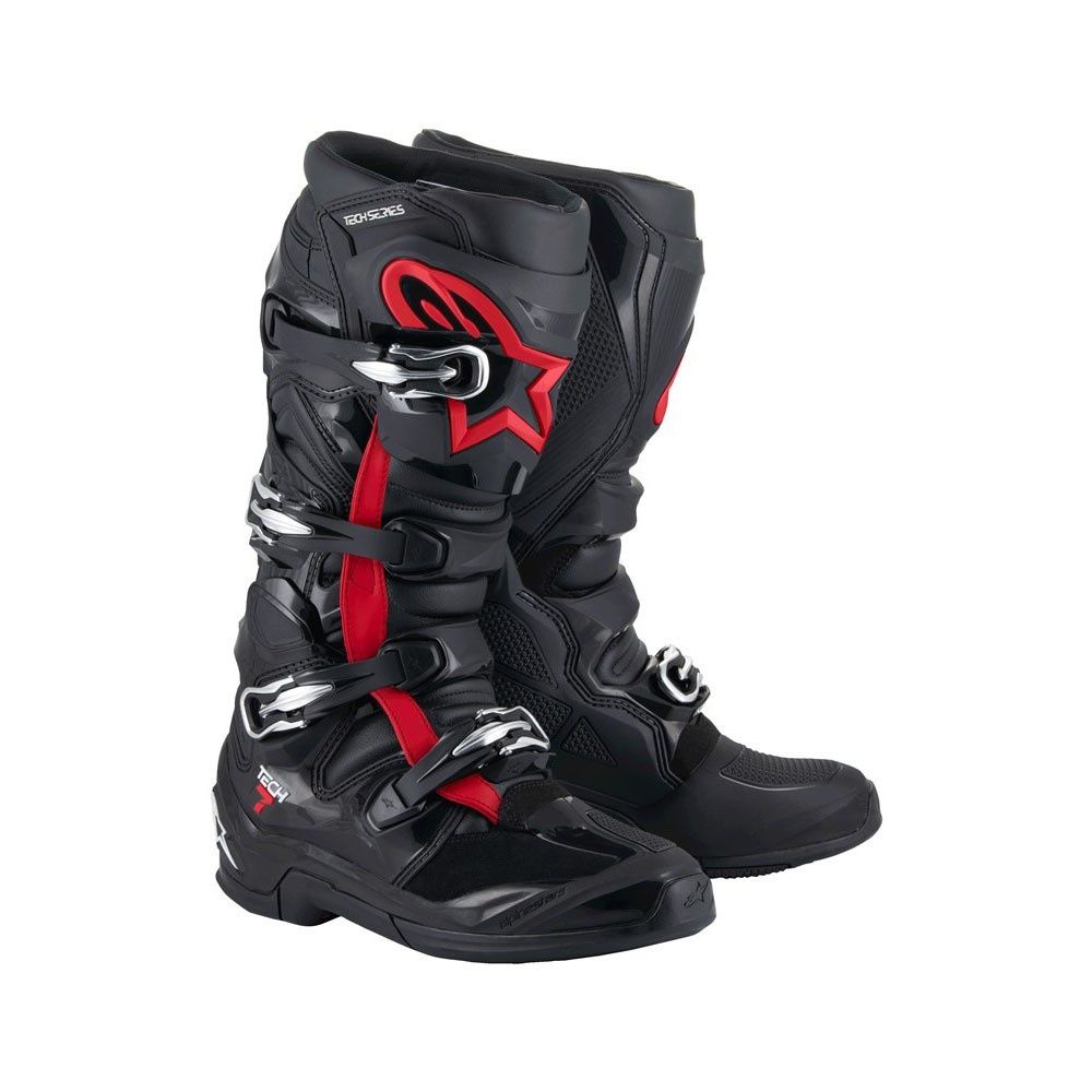 Alpinestars Tech-7 MX Boots - Black /Red Fluoro