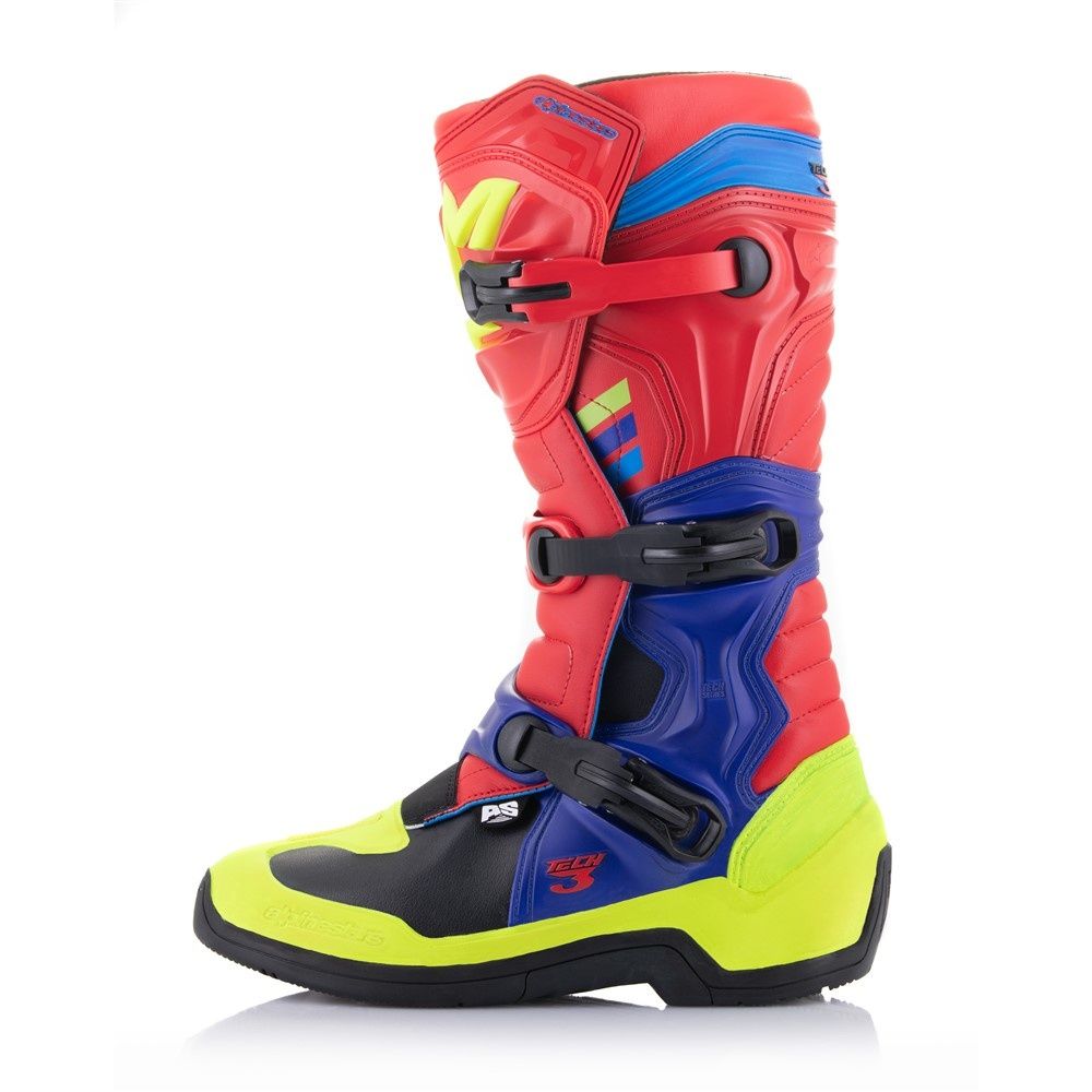 Alpinestars Tech-3 MX Boots - Bright Red/ Dark Blue