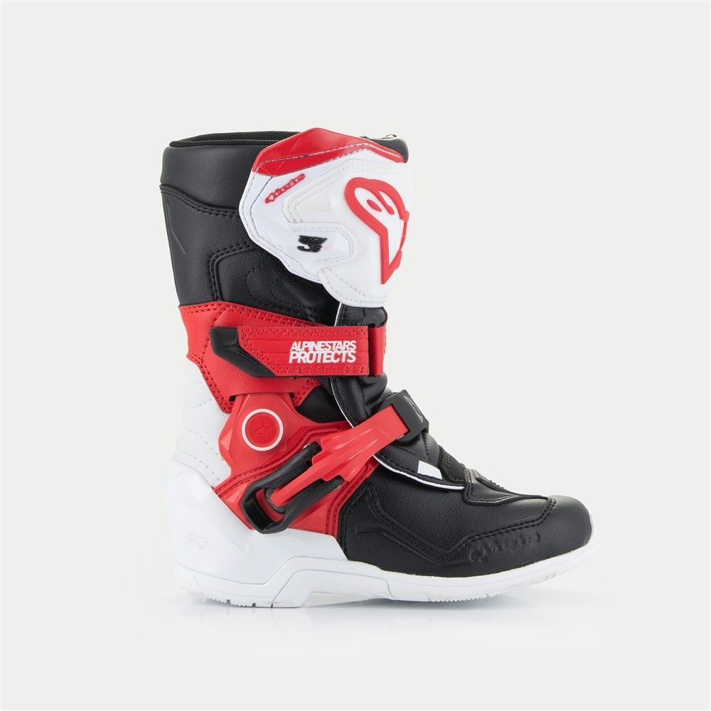 Alpinestars Tech-3S Kids MX Boots - White/Black/Bright Red