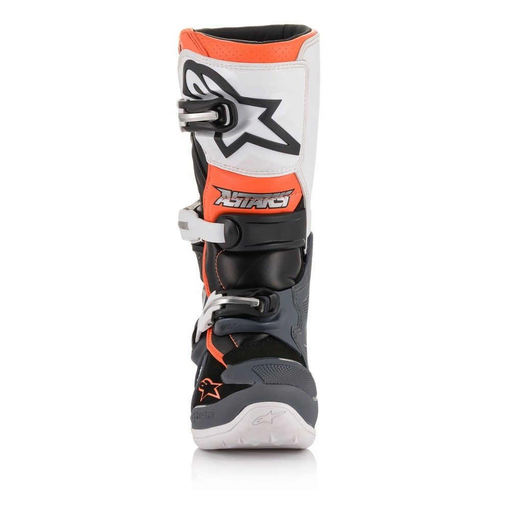 Tech-7S MX Boots - Black/Gray/White/Orange Fluoro