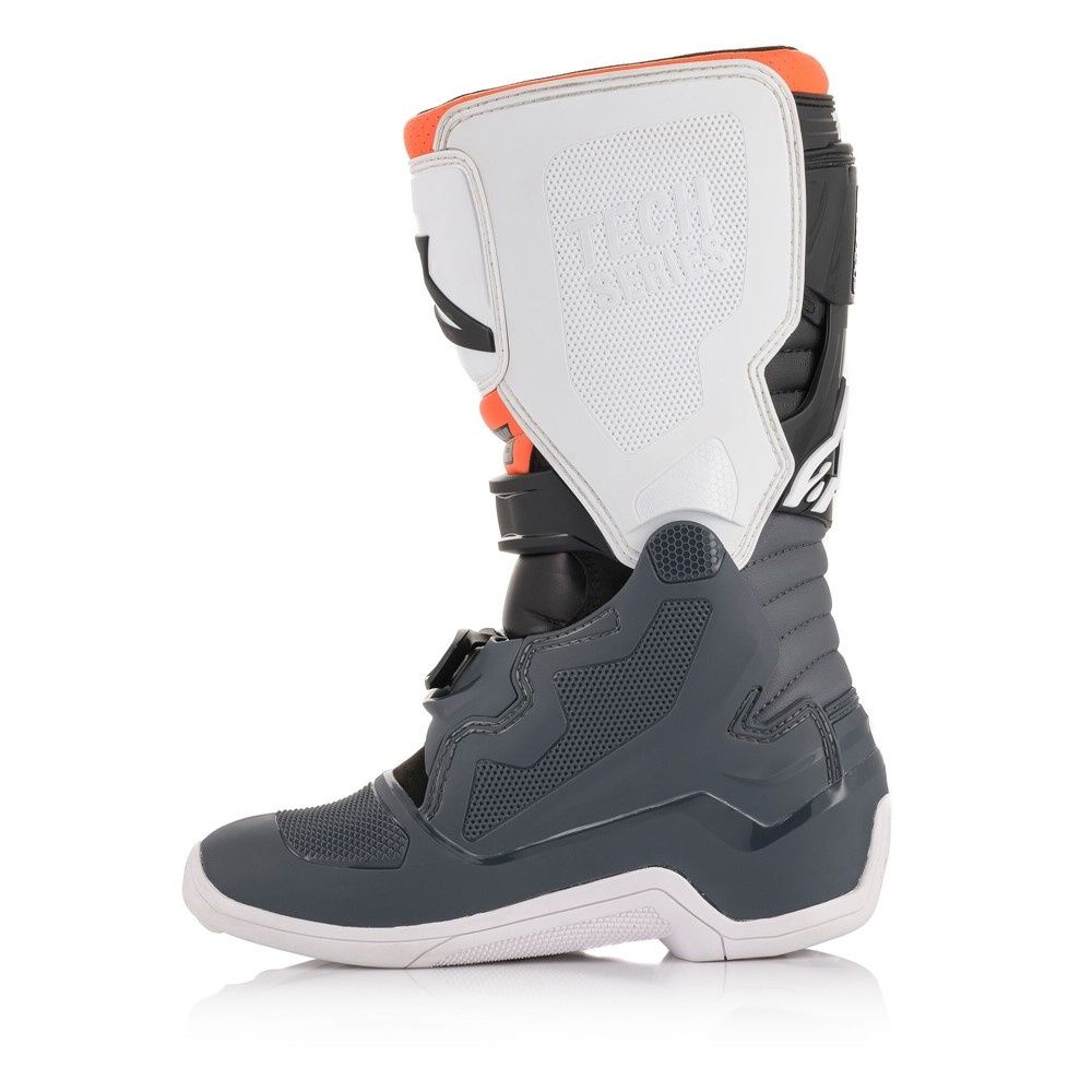 Tech-7S MX Boots - Black/Gray/White/Orange Fluoro