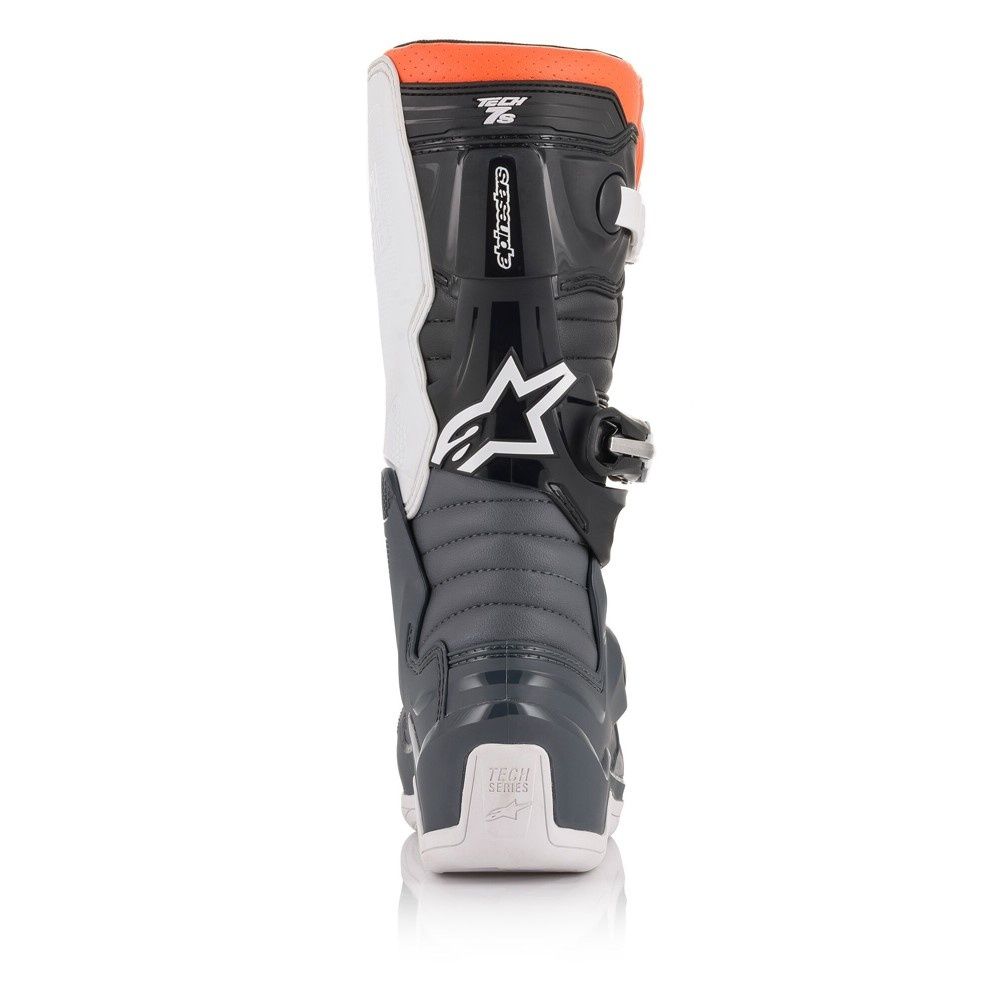 Tech-7S MX Boots - Black/Gray/White/Orange Fluoro