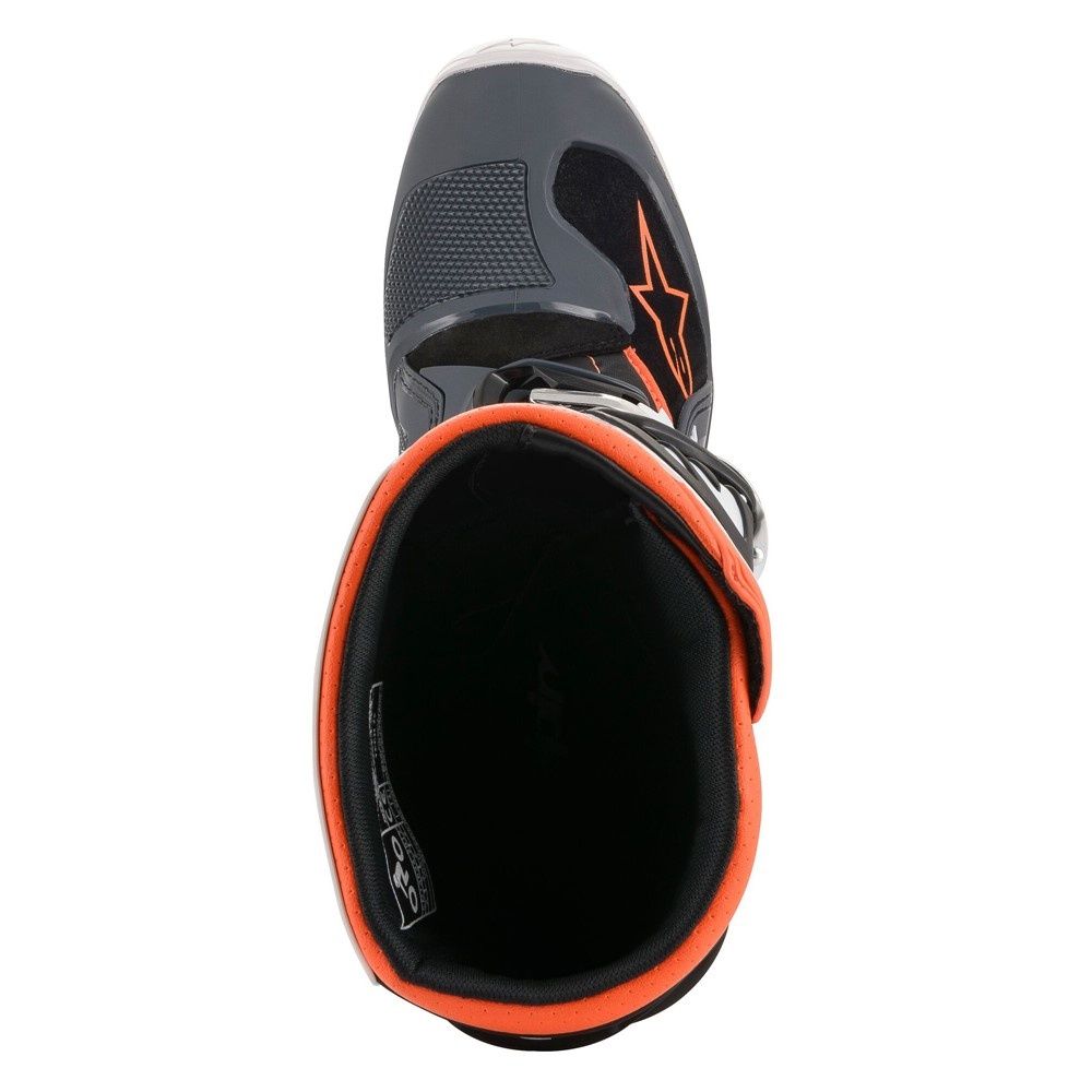 Tech-7S MX Boots - Black/Gray/White/Orange Fluoro
