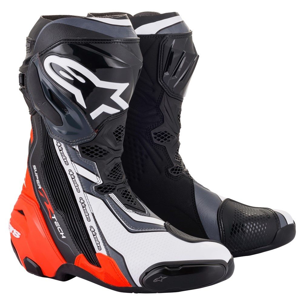 Alpinestars Supertech R Boots - Black/Red Fluoro/White/Gray