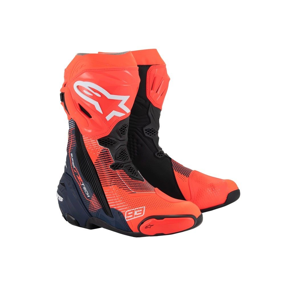 Alpinestars Supertech R Vented Boots -  Limited Edition Marquez Red Fluoro/Dark Blue/Black