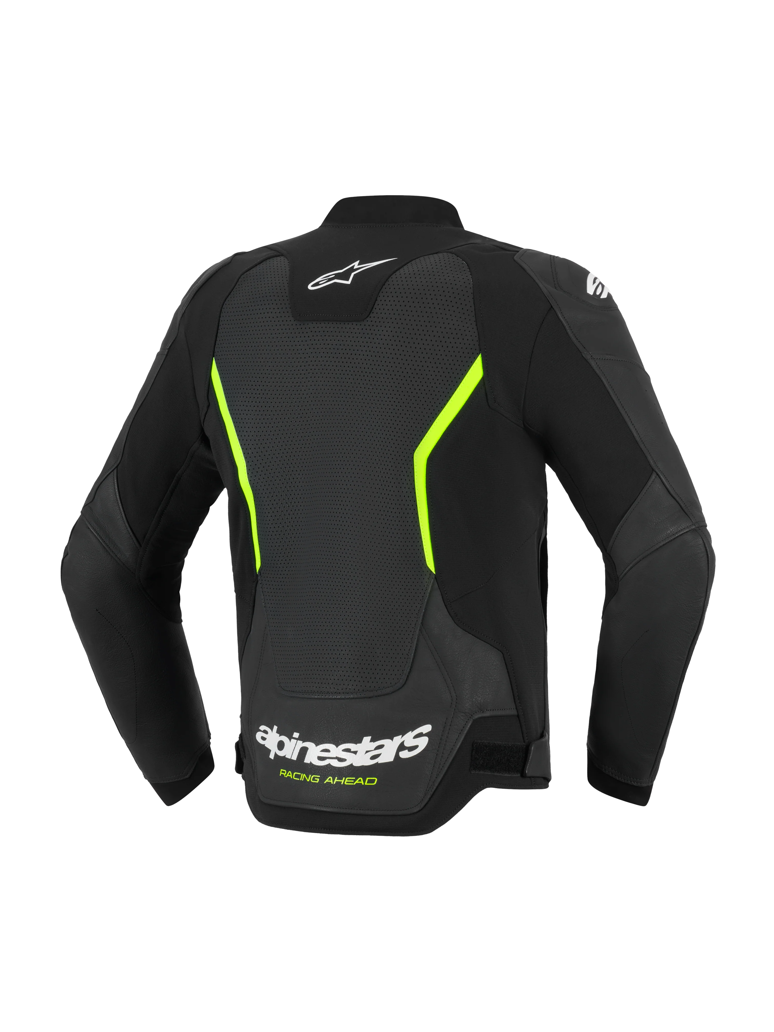 Alpinestars GP Force v2 Leather Jacket Air - Airflow Black/Yellow Fluoro
