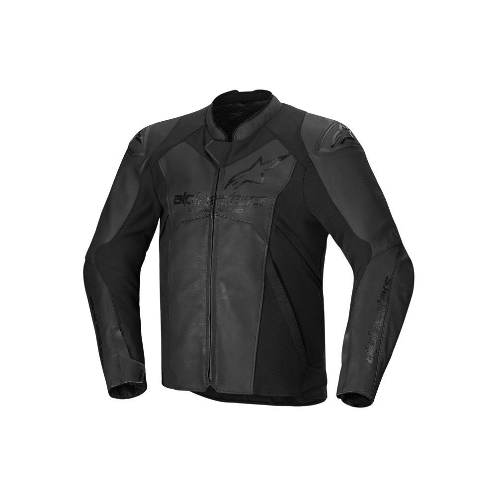 Alpinestars Faster v3 Leather Jacket - Black/Black