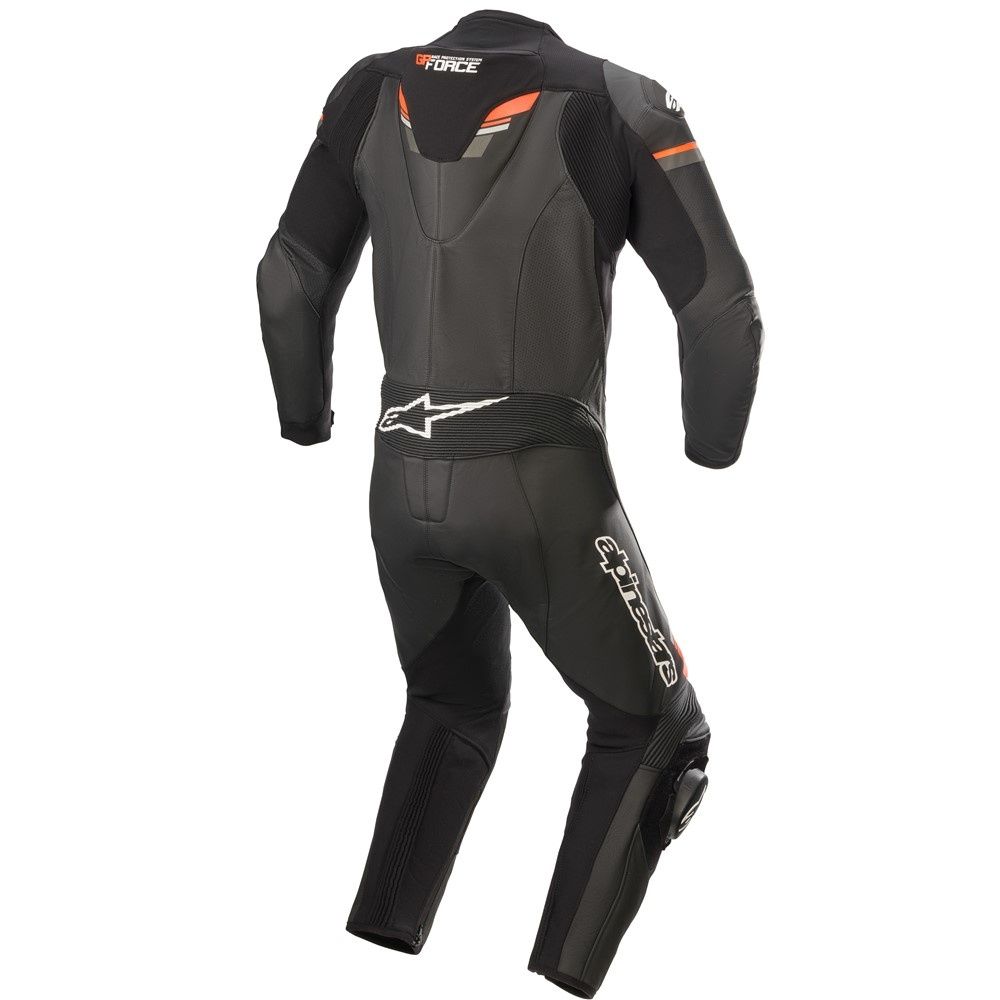 Alpinestars GP Force Chaser 1-Piece Leather Suit - Black/Red Fluoro