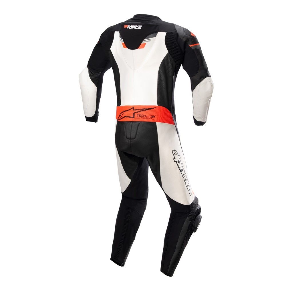 Alpinestars GP Force Chaser 1-Piece Leather Suit -  Black/White/Red Fluoro