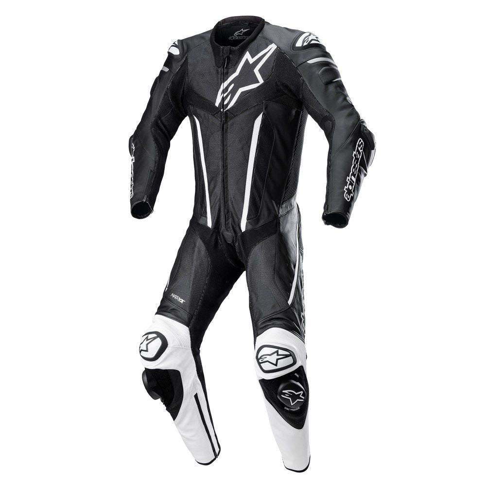 Alpinestars Fusion 1-Piece Leather Suit - Black/White