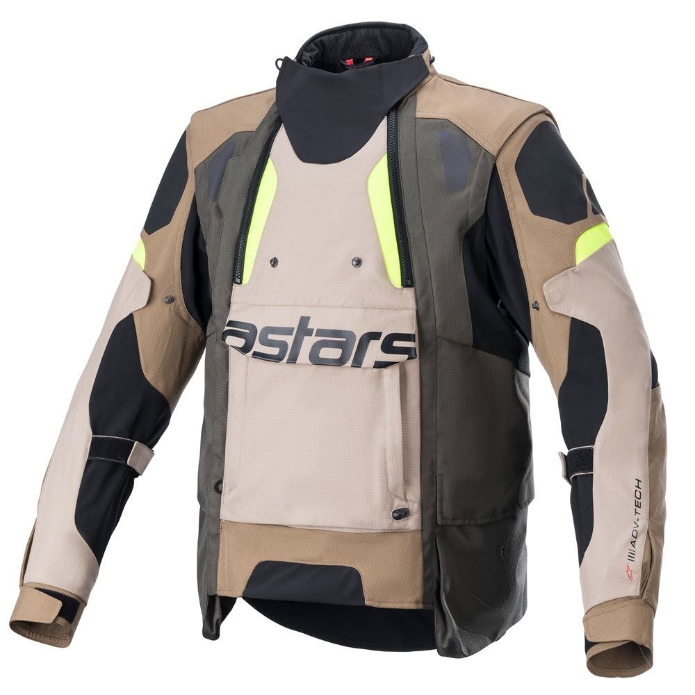 Alpinestars Halo Drystar® Jacket - Dark Khaki/Sand/Yellow Fluoro