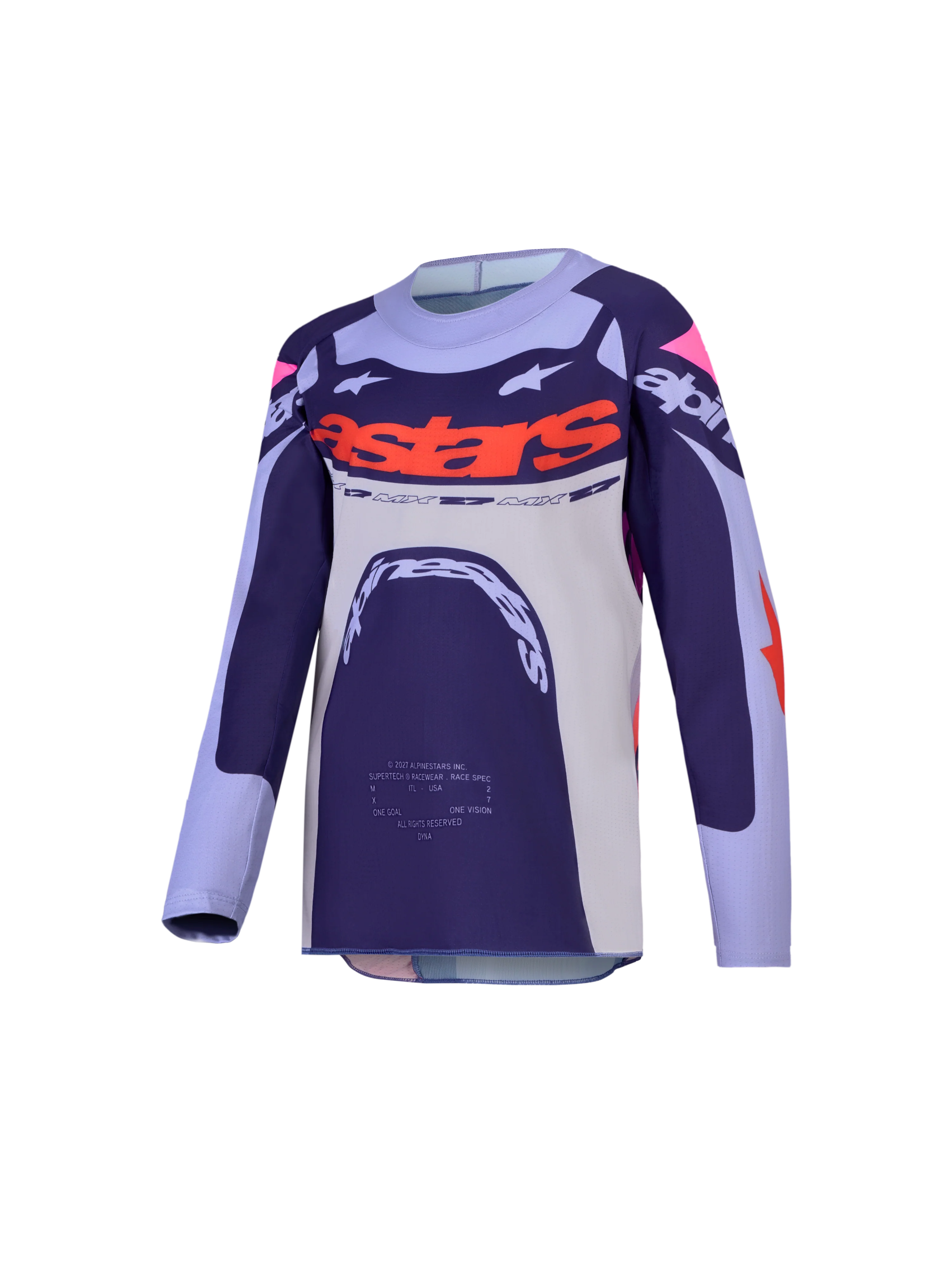 Alpinestars 2027 Youth Supertech Dyna Jersey - Light Violet/Deep Purple/Pink Fluoro