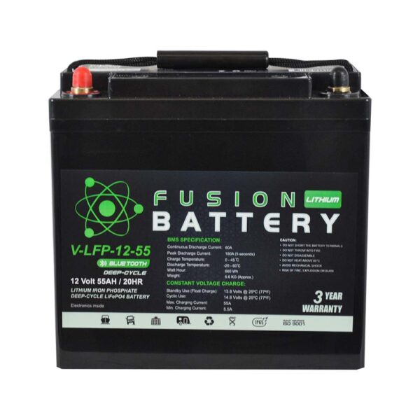 V-LFP-12-55 Lithium Battery 12V 55Ah LiFePO₄ – Fusion