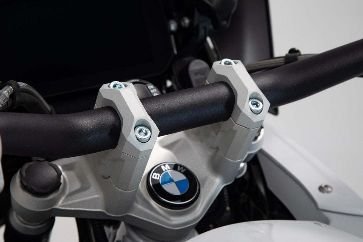 HANDLEBAR BAR RISER SW MOTECH 32MM HANDLEBARS SILVER BMW R1200GS R1200GS R1250GS ADVENTURE