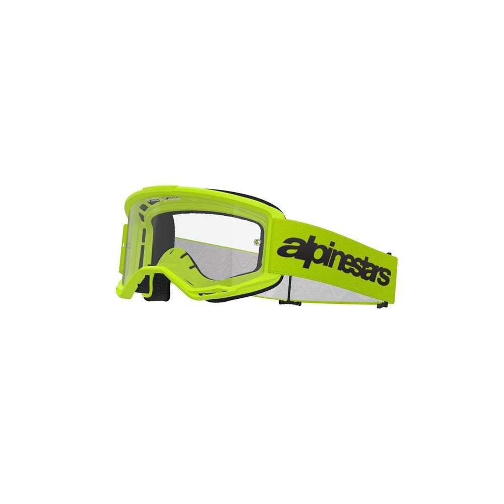 Alpinestars Vision 3 Wordmark Goggle - Yellow Fluoro - Clear Lens