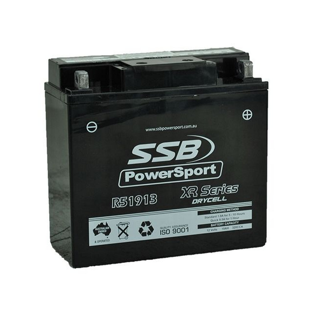 MOTORCYCLE AND POWERSPORTS BATTERY (Y51913) AGM 12V 19AH 320CCA BY SSB HIGH PERFORMANCE