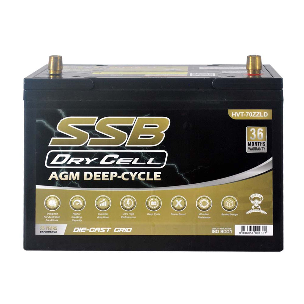 SSB HVT-70ZZLD AGM Dry Cell Battery – 12V 105Ah 780CCA