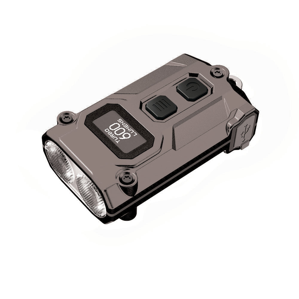 NITECORE 600 LUMEN USB-C RECHARGEABLE KEYCHAIN FLASHLIGHT GREY