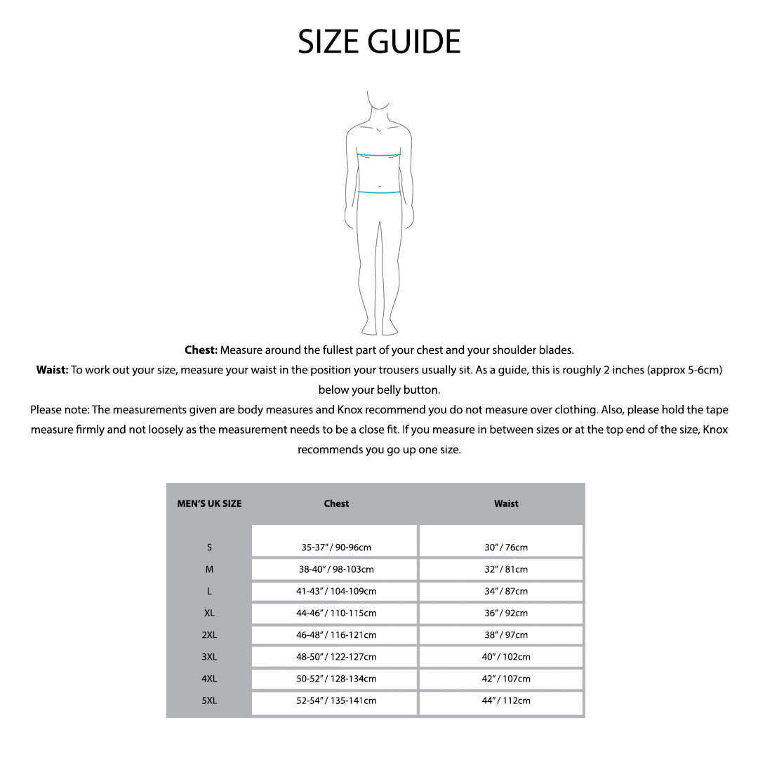 KNOX Size Chart - Mens Jackets