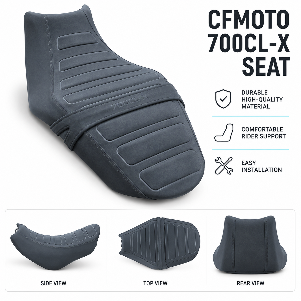 BLACK SEAT, CFMoto OEM – 6GU#-130100-6001