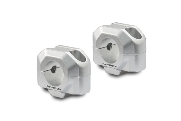 HANDLEBAR BAR RISER SW MOTECH 28MM HANDLEBARS SILVER BENELLI HONDA KTM MOTO GUZZI SUZUKI TRIUMPH