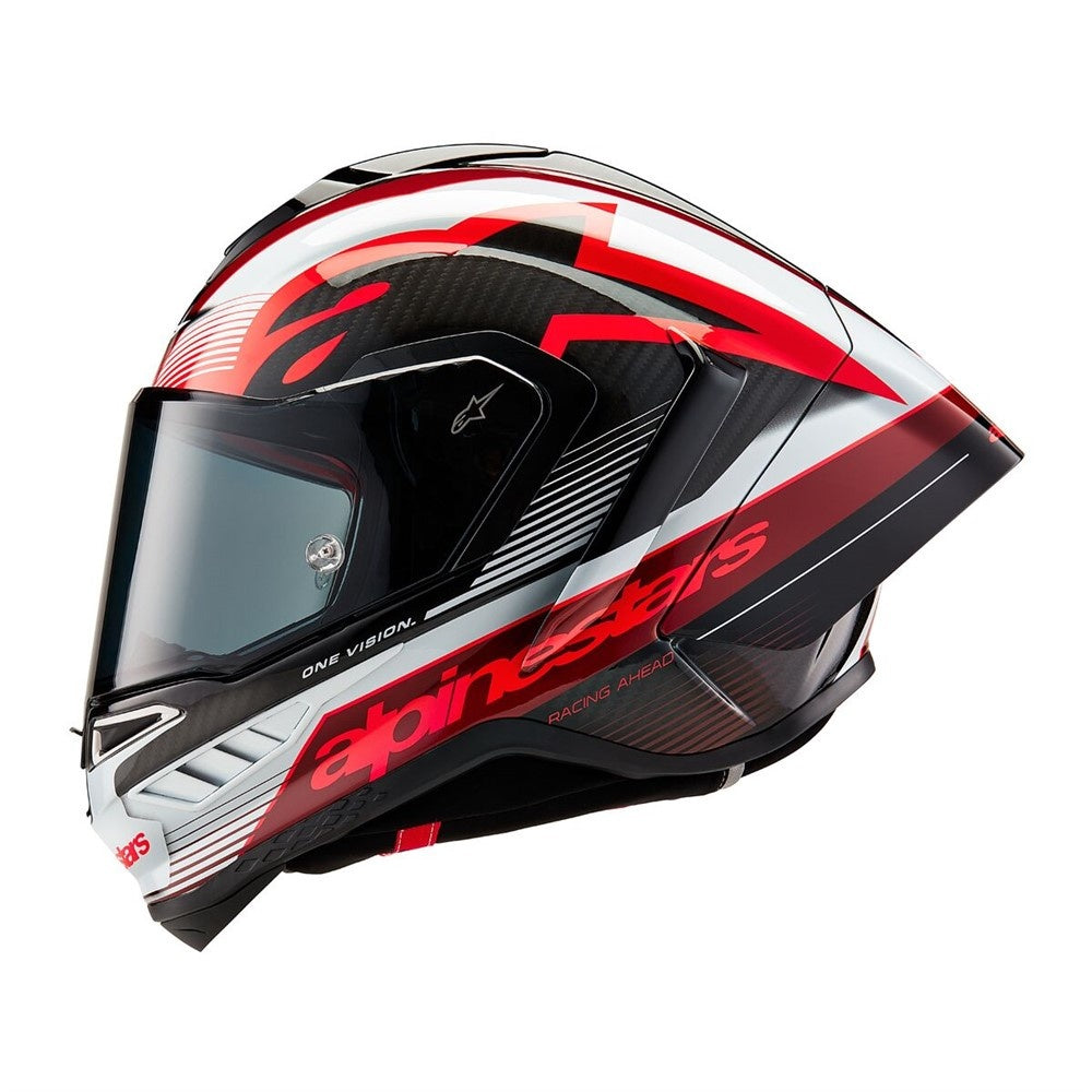 Alpinestars Supertech R10 Team Helmet - Black Carbon/Red/White Gloss