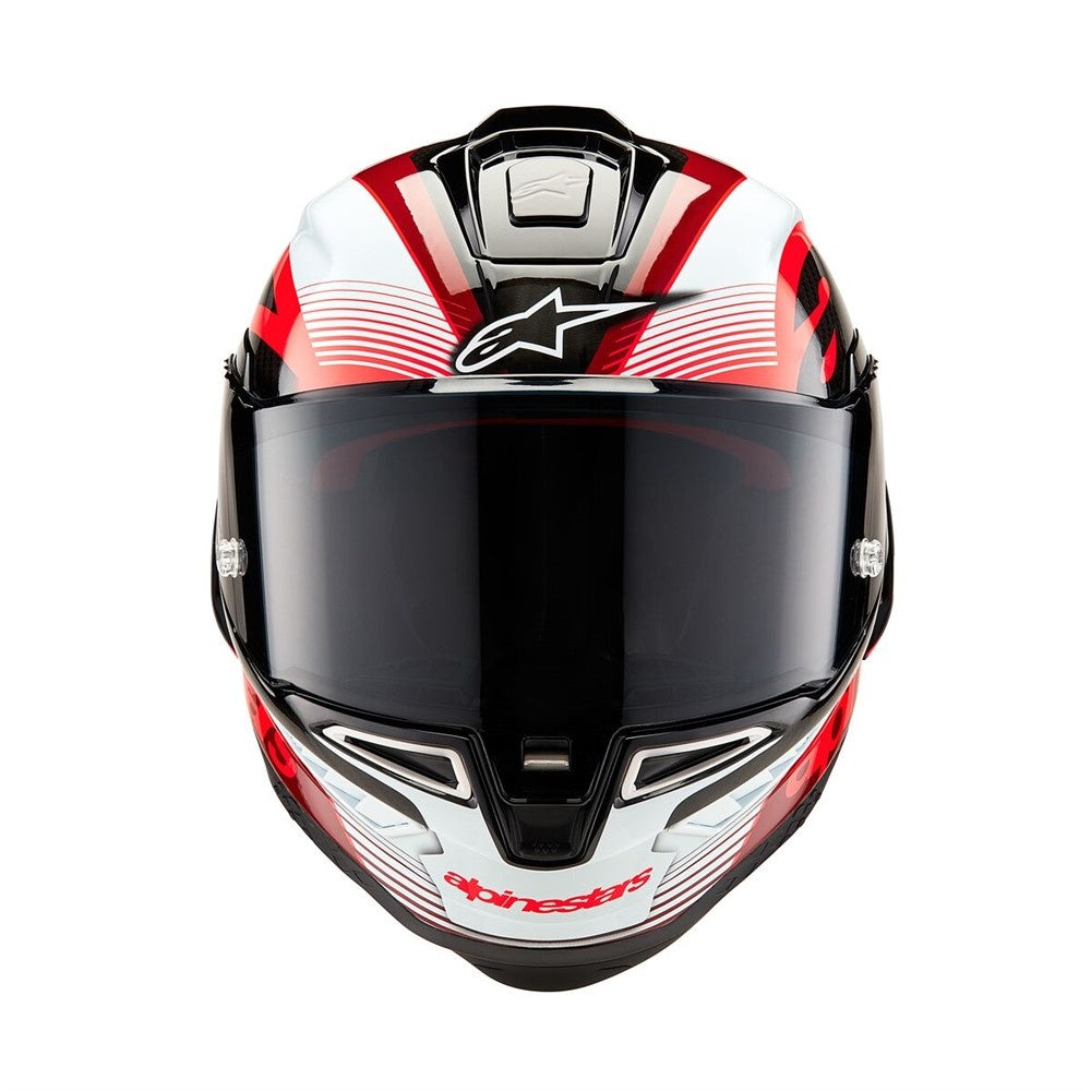 Alpinestars Supertech R10 Team Helmet - Black Carbon/Red/White Gloss