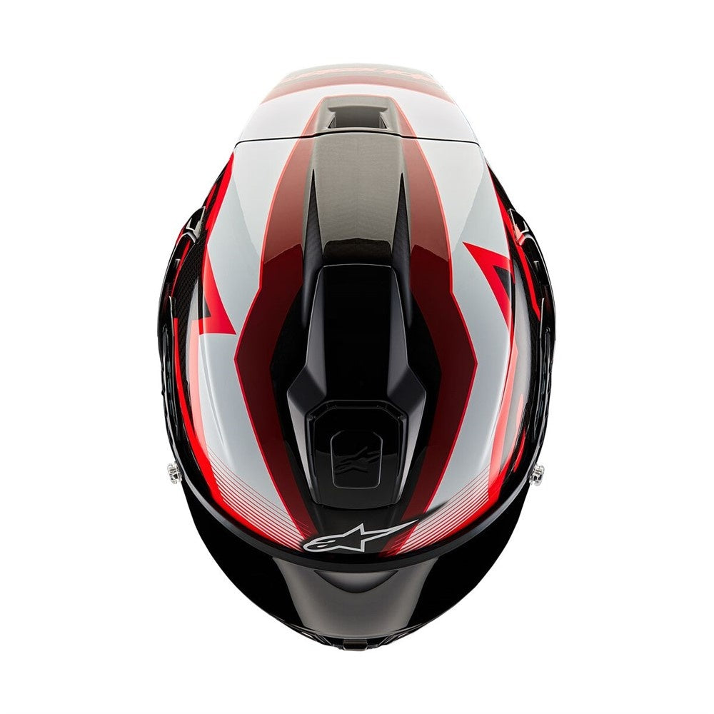Alpinestars Supertech R10 Team Helmet - Black Carbon/Red/White Gloss