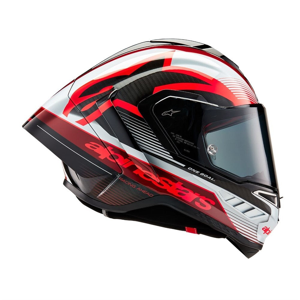 Alpinestars Supertech R10 Team Helmet - Black Carbon/Red/White Gloss