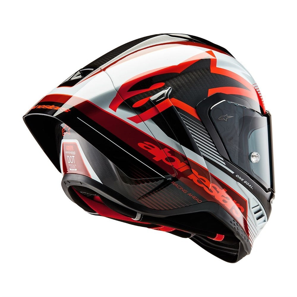 Alpinestars Supertech R10 Team Helmet - Black Carbon/Red/White Gloss