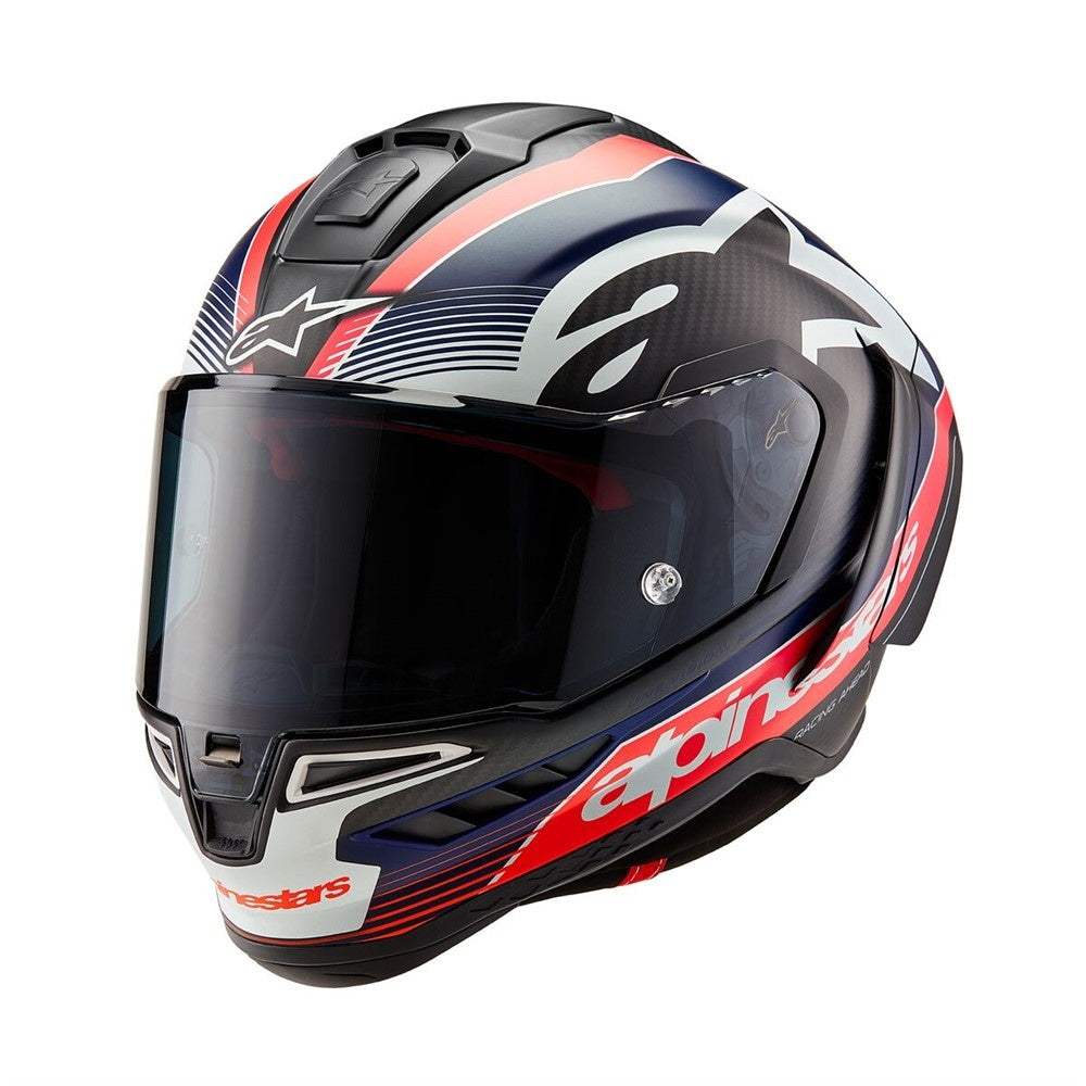Alpinestars Supertech R10 Team Helmet - Black Carb Red Fluo Blu Matt