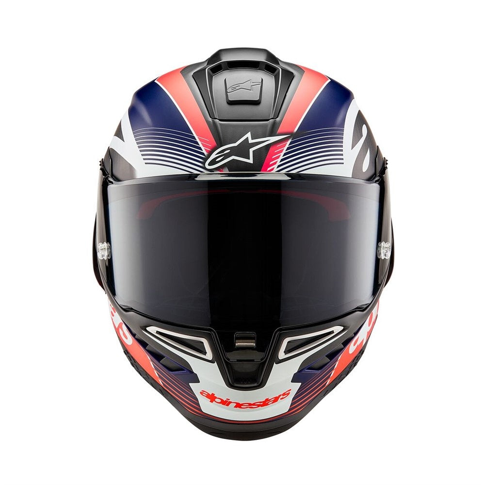 Alpinestars Supertech R10 Team Helmet - Black Carb Red Fluo Blu Matt