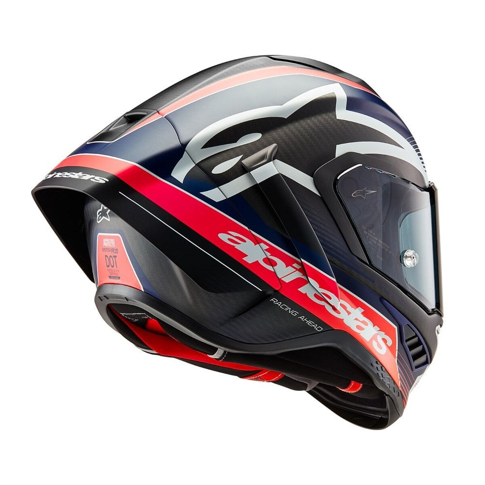 Alpinestars Supertech R10 Team Helmet - Black Carb Red Fluo Blu Matt