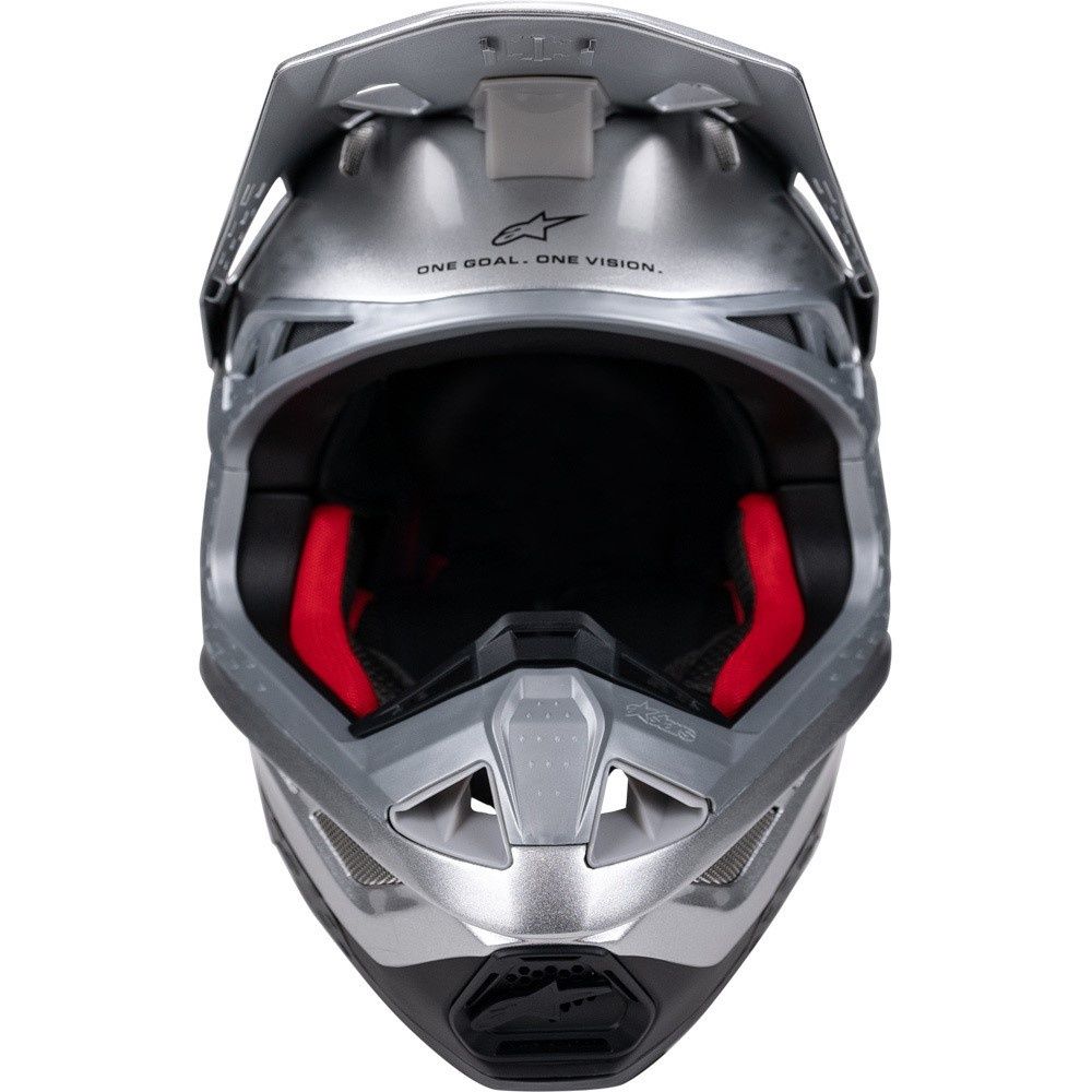 Alpinestars Supertech S-M10 Helmet - Flood Silver/Black/Orange Fluoro Matte/Gloss