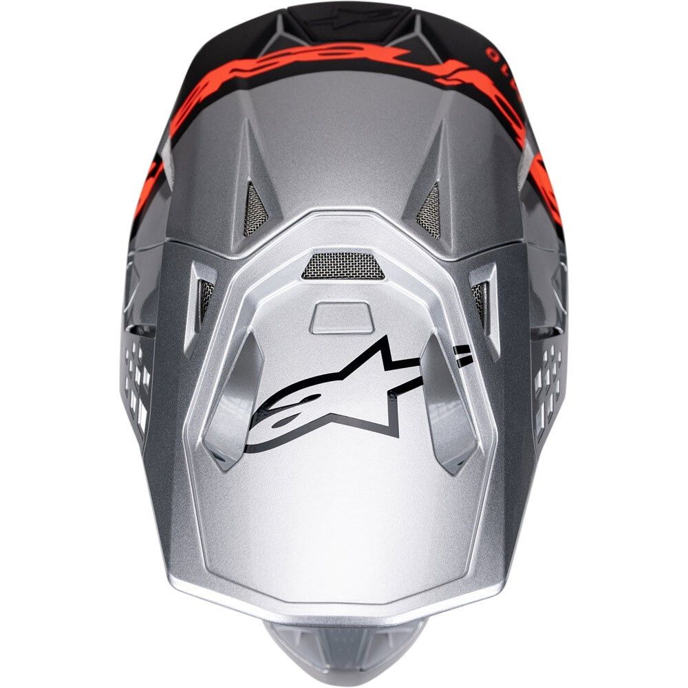 Alpinestars Supertech S-M10 Helmet - Flood Silver/Black/Orange Fluoro Matte/Gloss