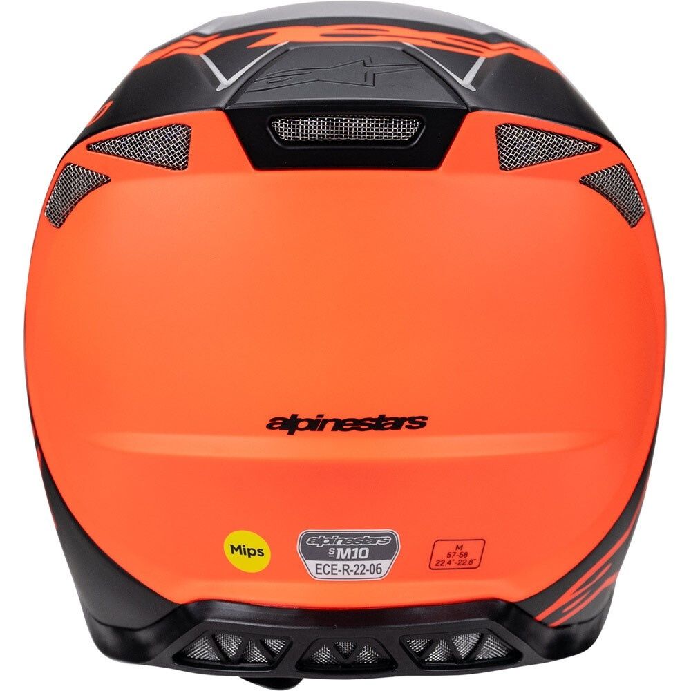 Alpinestars Supertech S-M10 Helmet - Flood Silver/Black/Orange Fluoro Matte/Gloss