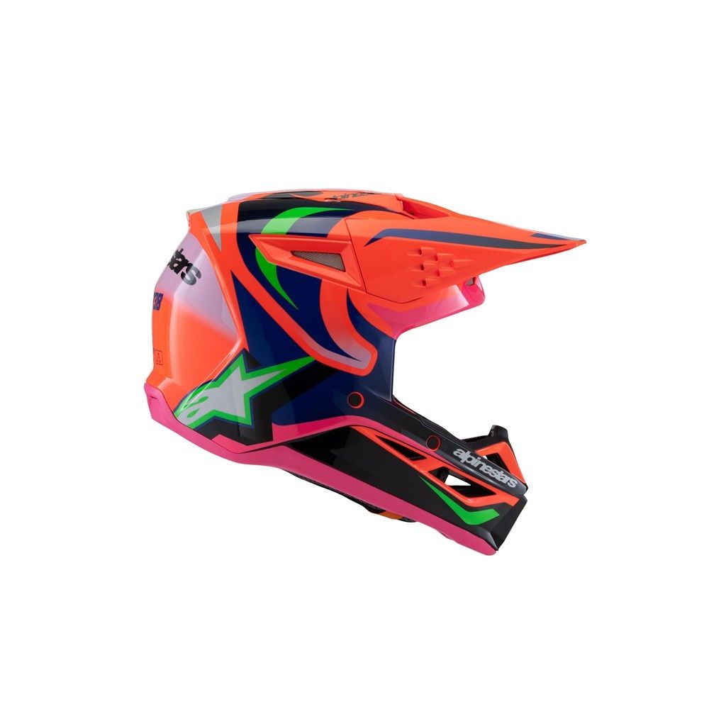 Alpinestars S-M3 Youth Helmet - Deegan Orange Fluoro/Purple/Pink Fluoro Gloss