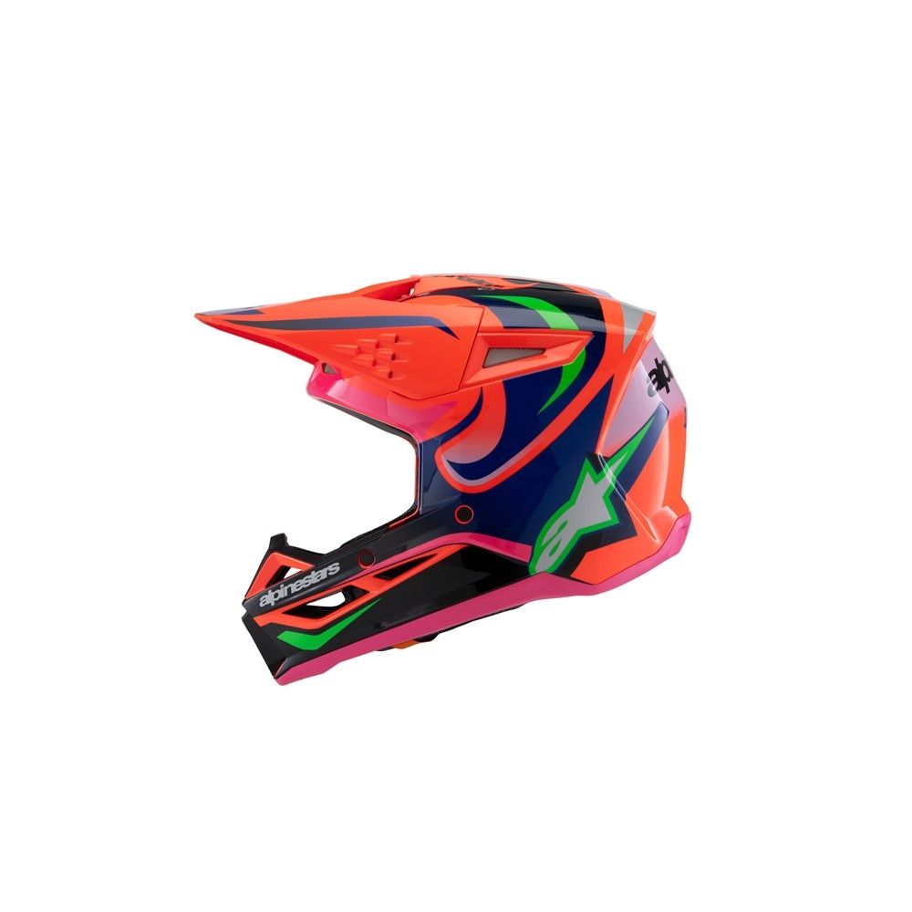 Alpinestars S-M3 Youth Helmet - Deegan Orange Fluoro/Purple/Pink Fluoro Gloss