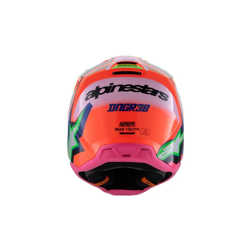 Alpinestars S-M3 Youth Helmet - Deegan Orange Fluoro/Purple/Pink Fluoro Gloss