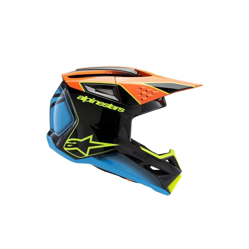Alpinestars S-M3 Youth Helmet -  Fray Black/Orange/Yellow Fluoro Gloss