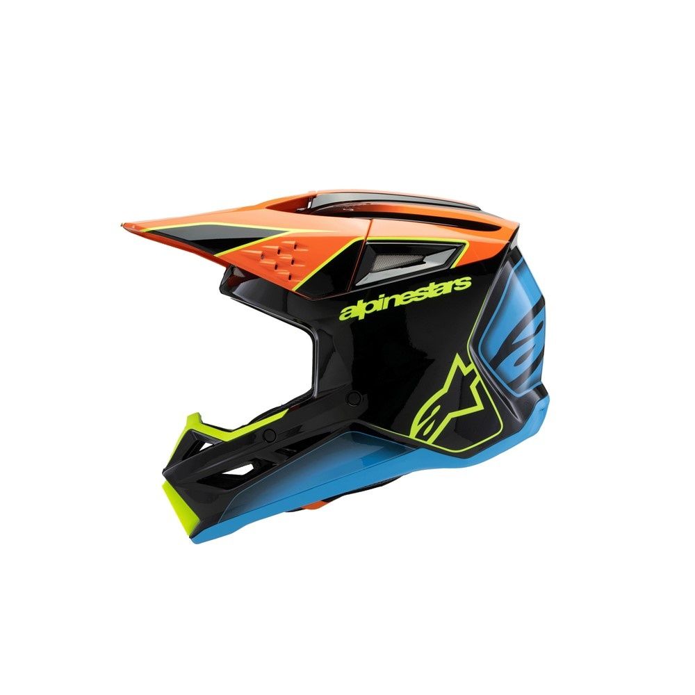 Alpinestars S-M3 Youth Helmet -  Fray Black/Orange/Yellow Fluoro Gloss