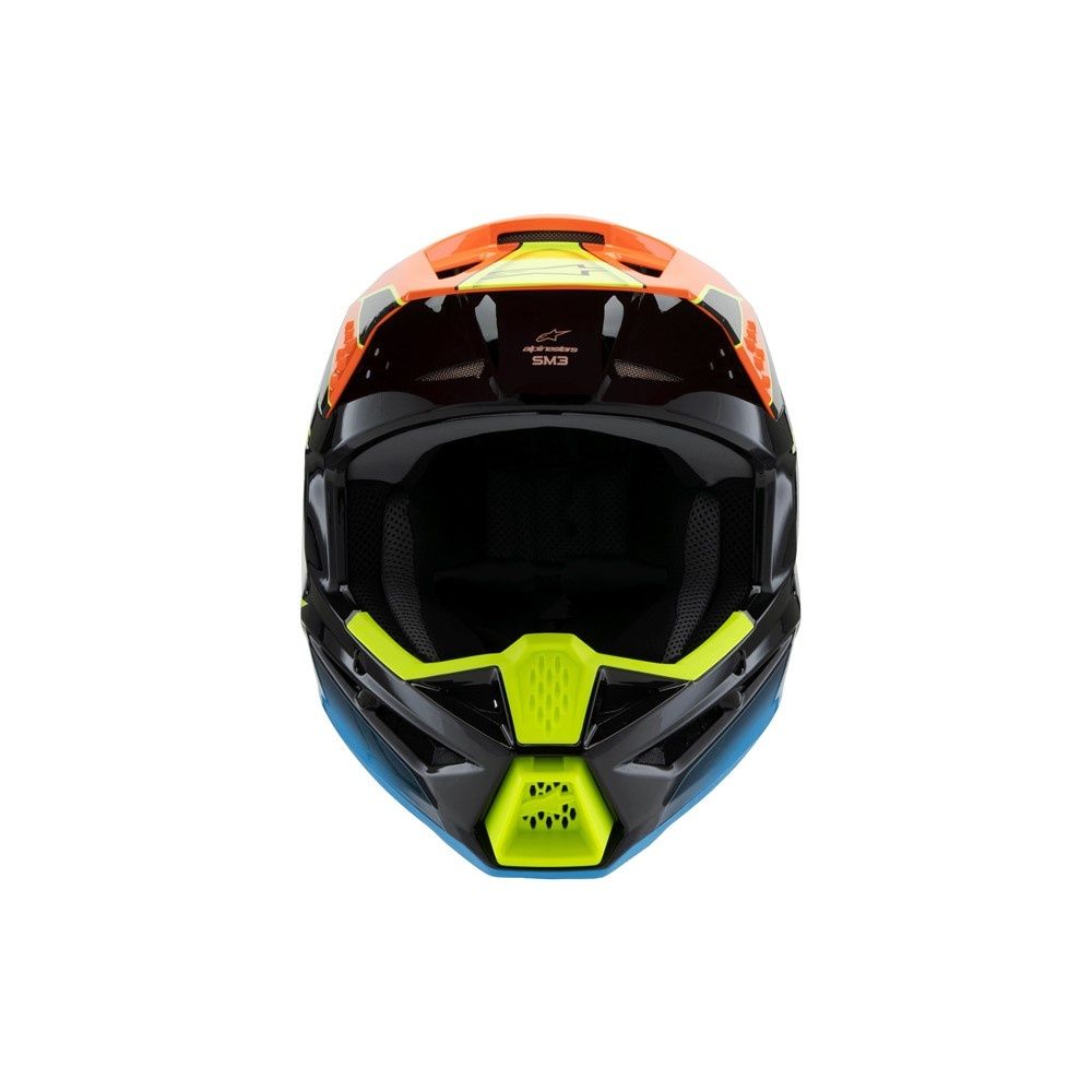 Alpinestars S-M3 Youth Helmet -  Fray Black/Orange/Yellow Fluoro Gloss