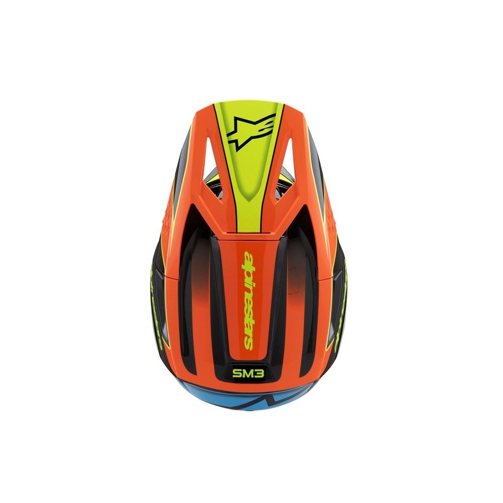 Alpinestars S-M3 Youth Helmet -  Fray Black/Orange/Yellow Fluoro Gloss