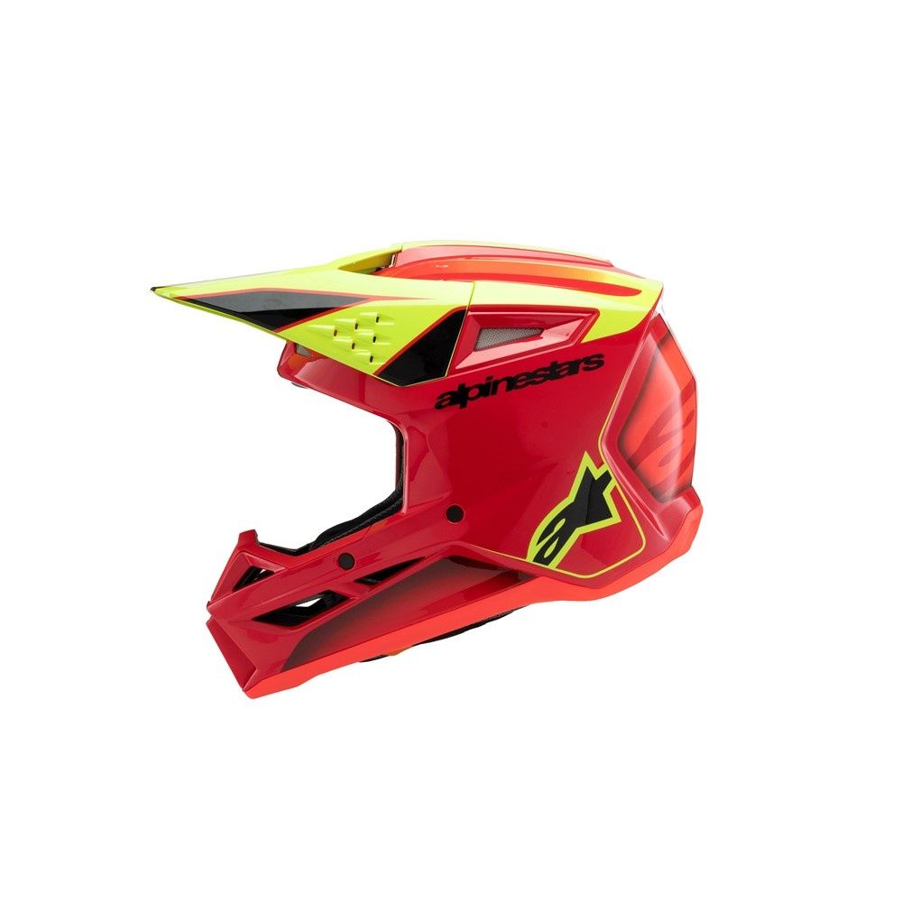 Alpinestars S-M3 Youth Helmet - Fray Red/Yellow Fluoro/Black Gloss