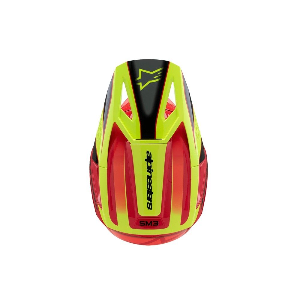 Alpinestars S-M3 Youth Helmet - Fray Red/Yellow Fluoro/Black Gloss