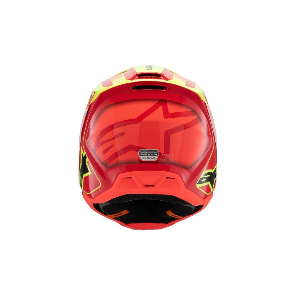 Alpinestars S-M3 Youth Helmet - Fray Red/Yellow Fluoro/Black Gloss